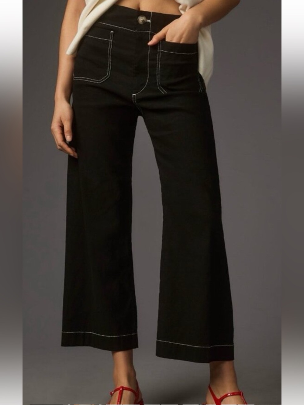 Anthropologie Maeve Colette pants with Contrast Stitching